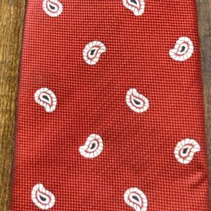 Men's Red Paisley Pattern Silk Tie